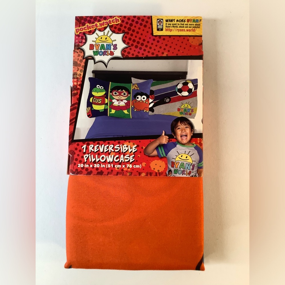 Ryans World Kids 1     Reversible Pillowcase 20”  X  30”